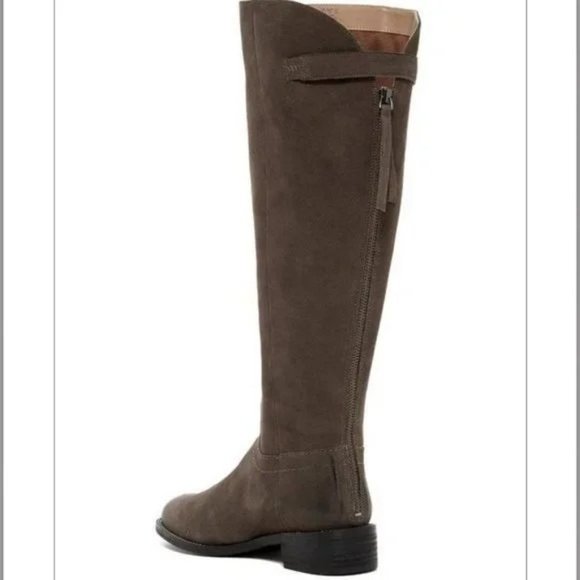 🆕 FRANCO SARTO Brenna Knee High Tall Suede Boots Taupe Gray 6 - Picture 2 of 8
